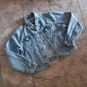 Vintage Womens Medium Harley Davidson Denim Motorcycle Jacket
